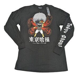 Tokyo Ghoul Long Sleeve Graphic T Shirt Kaneki Chibi Anime Streetwear Y2K Size M
